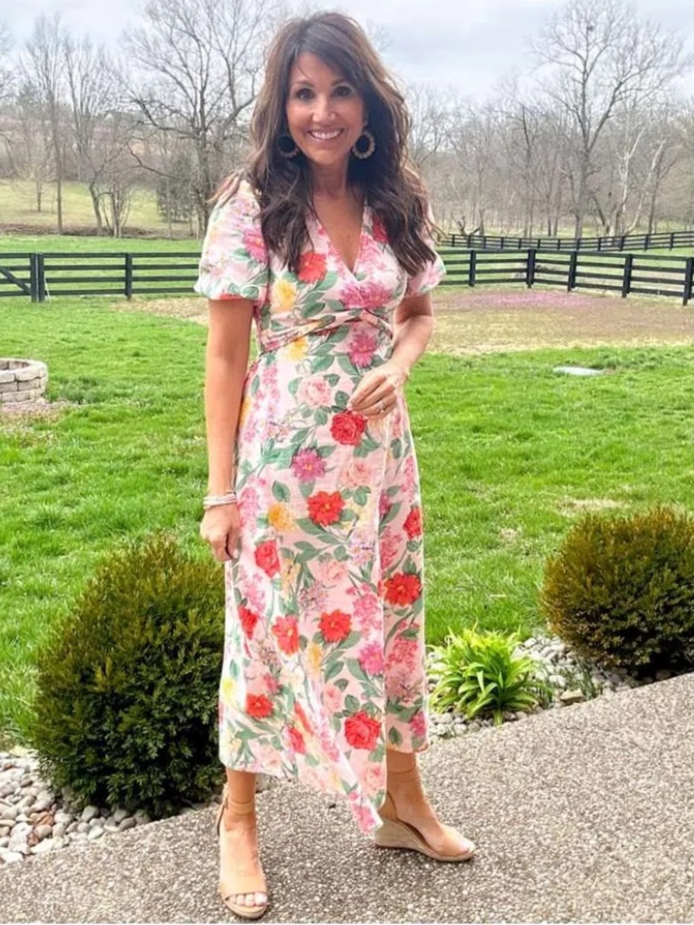 Old Navy Linen Blend Floral Maxi Dress – Size M - Picture 4 of 8
